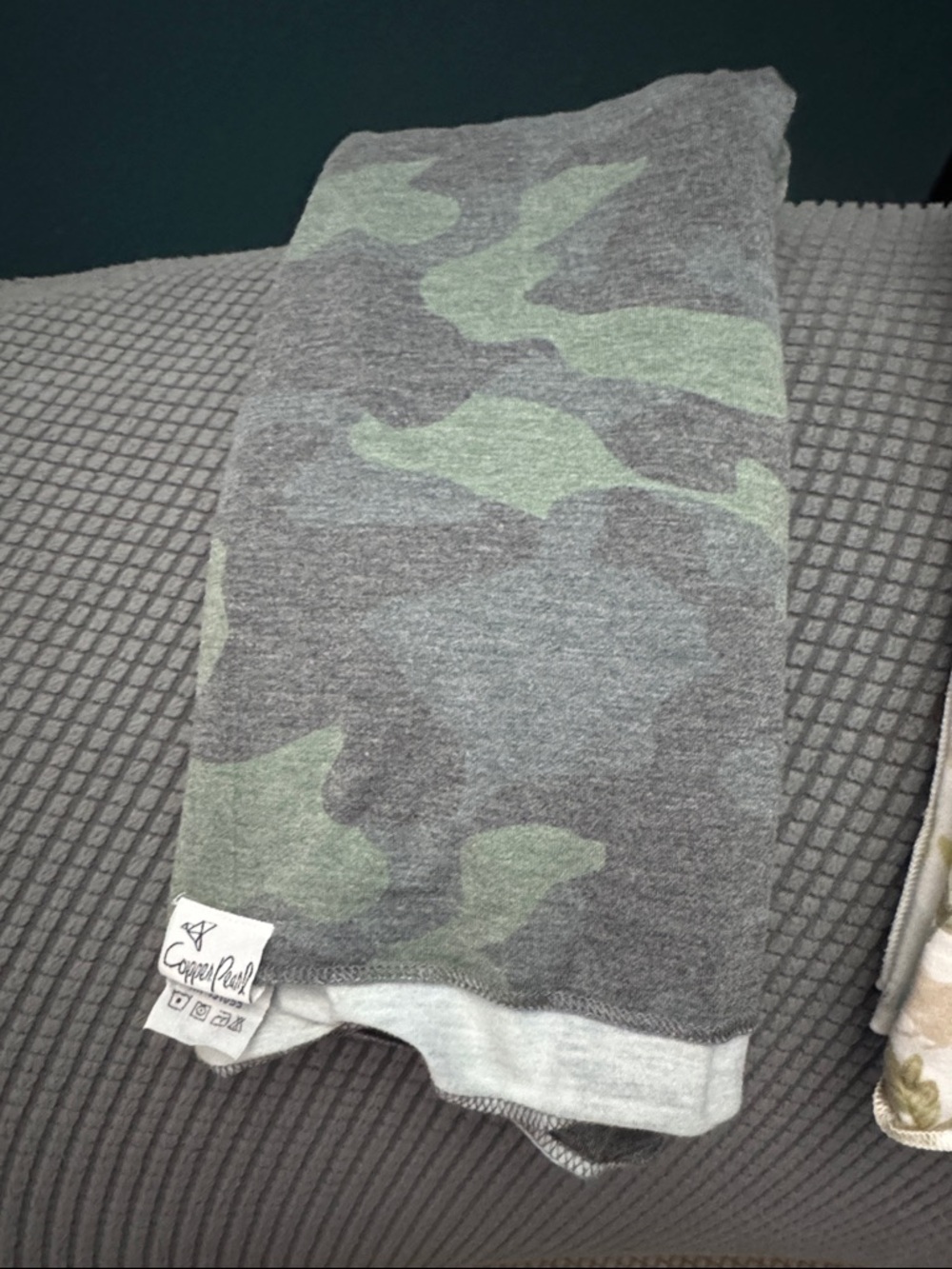 Copper Pearl- 3 Kids Swaddle Blankets- Camo, Dinosaurs, Blue- Gently Used. - Picture 4 of 7
